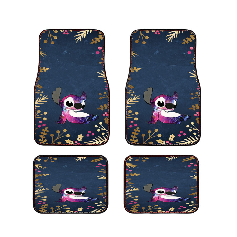 Floral Pattern Galaxy Stitch Car Floor Mats Accessories