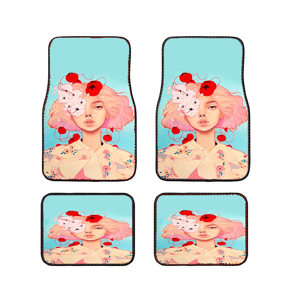Flower Fruit Girl Car Floor Mats Accessories