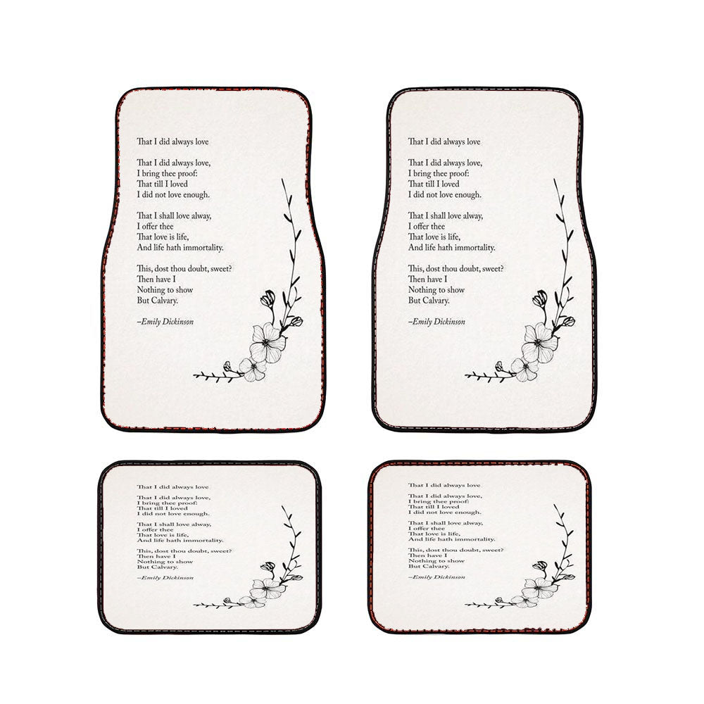 Flower Poem Car Floor Mats Accessories