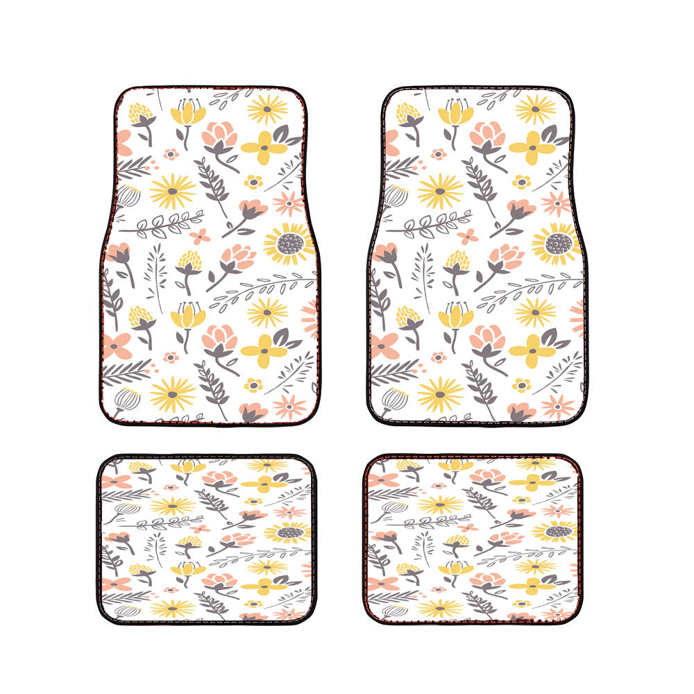 Flower Retro Wallpaper Car Floor Mats Accessories