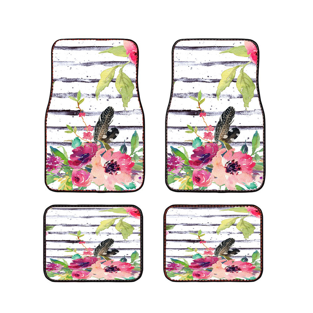 Flower Water Color Car Floor Mats Accessories