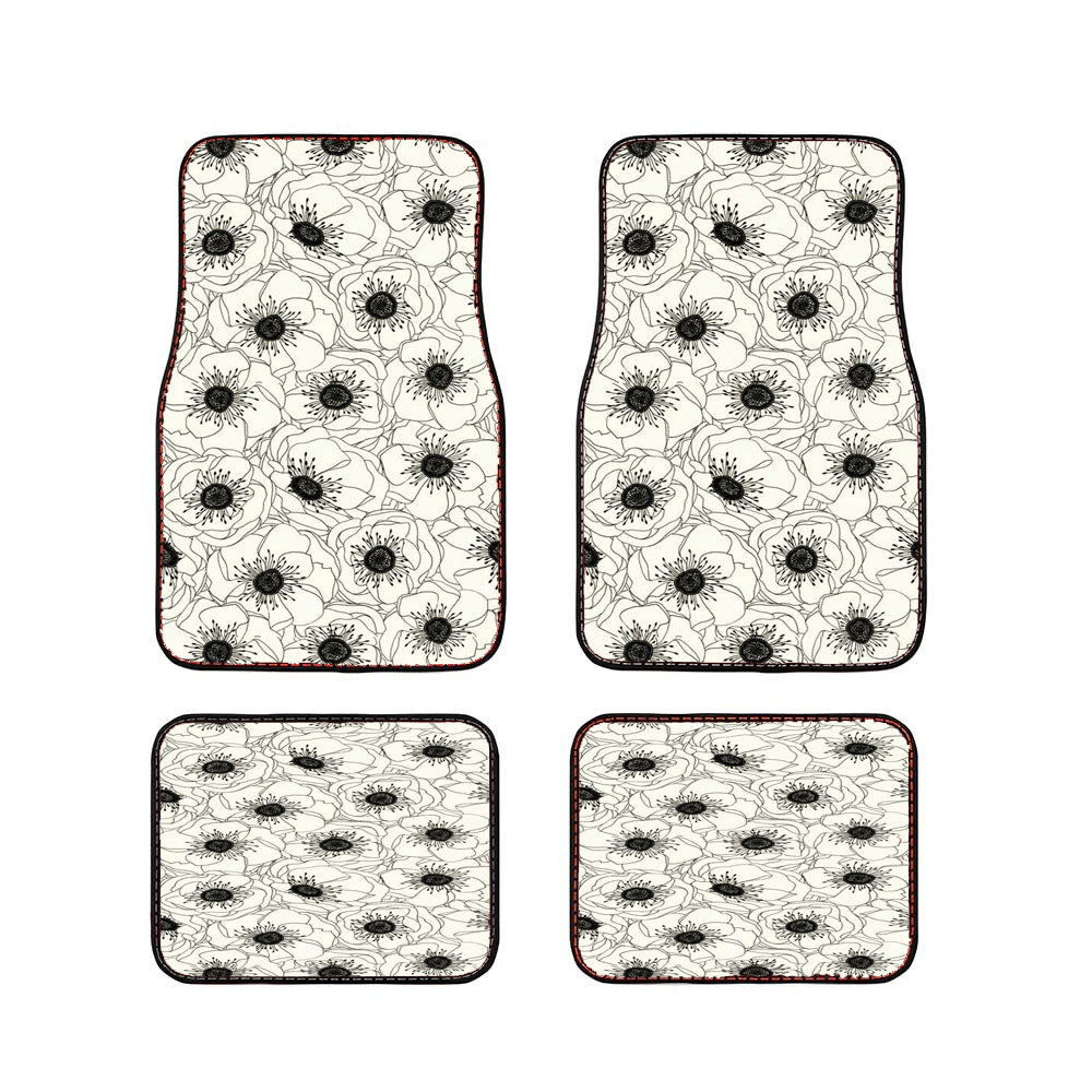 Flower White Car Floor Mats Accessories