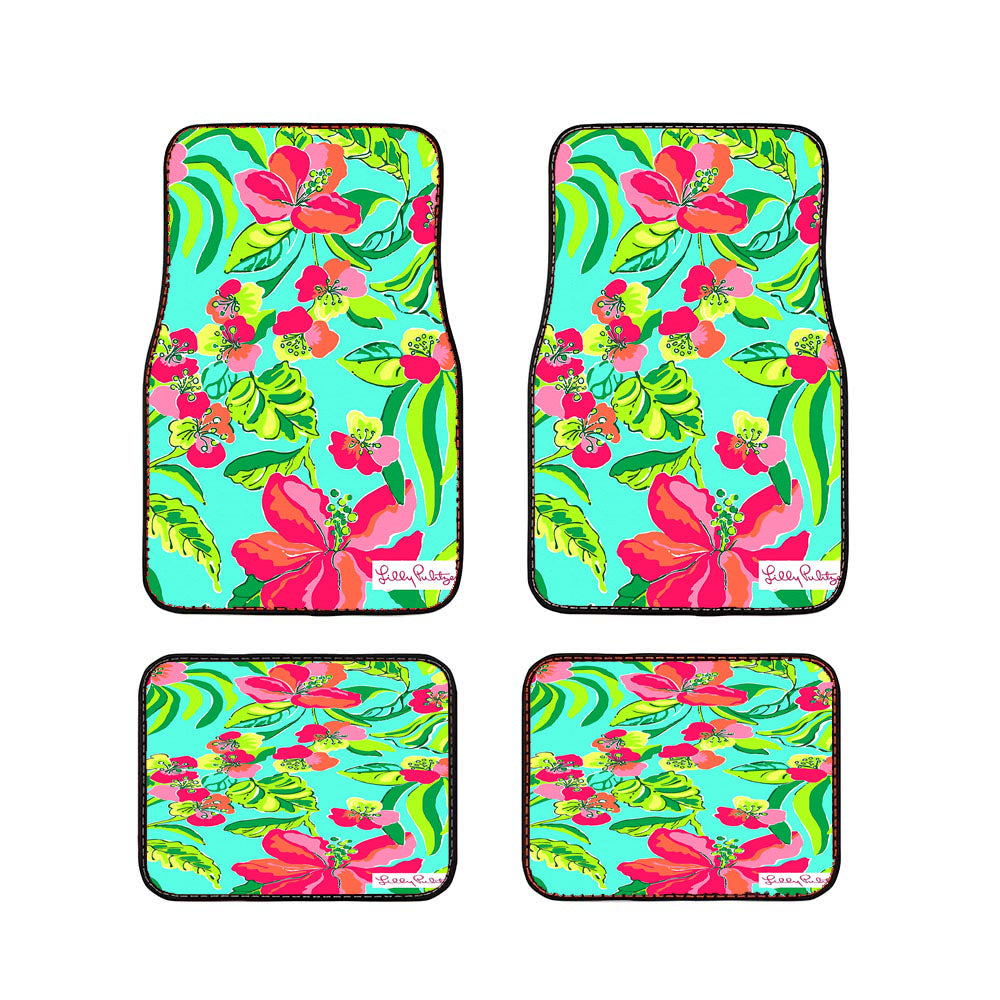 Fritillaria Imperialis Flowers Pattern Lilly Pulitzer Car Floor Mats Accessories