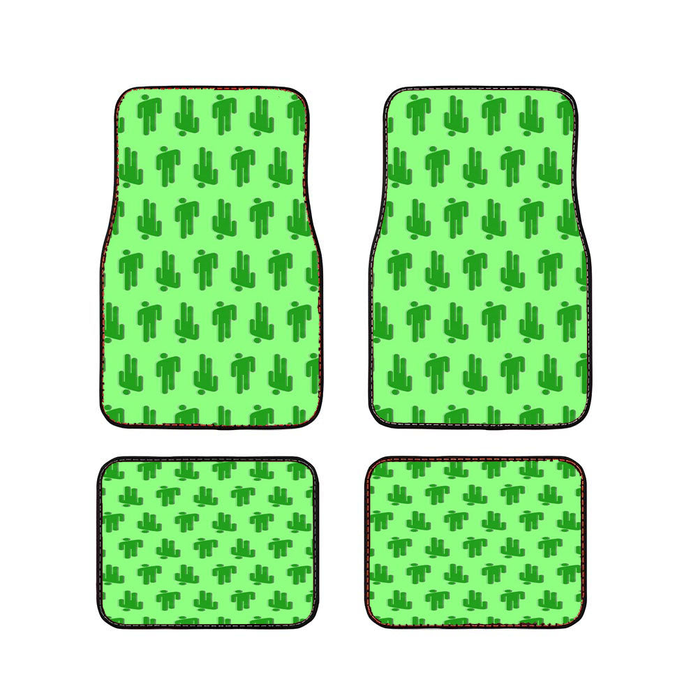 Full Of Billie Eilish Green Logo Pattern Car Floor Mats Accessories