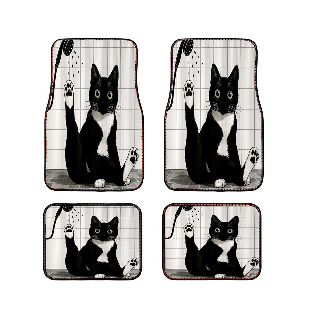 Funny Black Cat Car Floor Mats Accessories