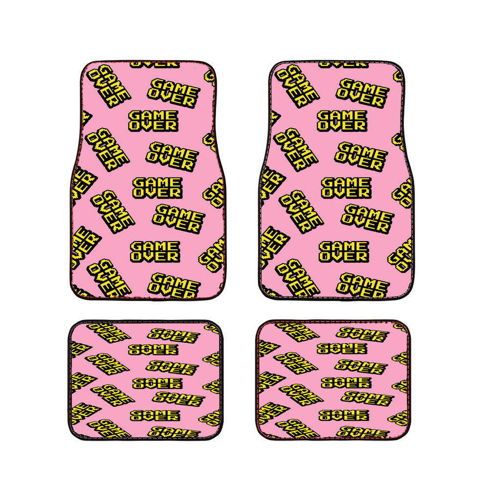 Game Over Pink Pattern Car Floor Mats Accessories