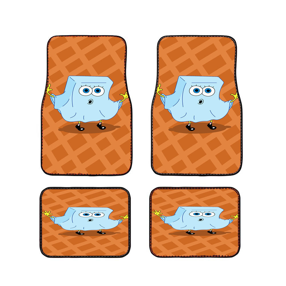 Ghost Spongebob Waffle Pattern Car Floor Mats Accessories