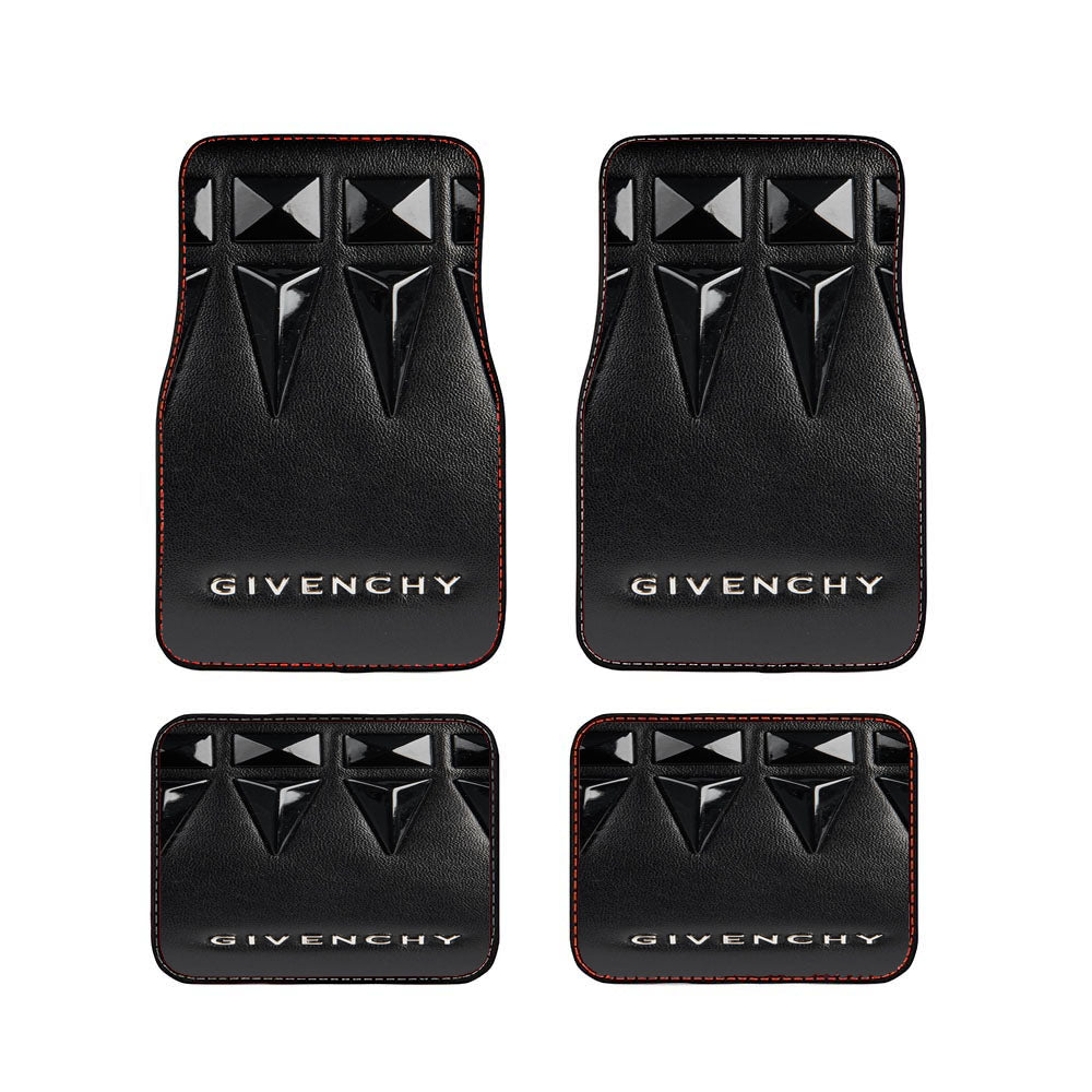 Givenchy Black Leather And Nylon Car Floor Mats Accessories