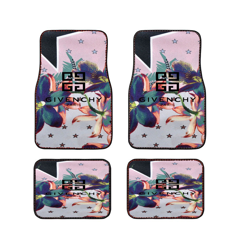 Givenchy Paris Scarf Light Pink Ultra Paradise Flowers Car Floor Mats Accessories