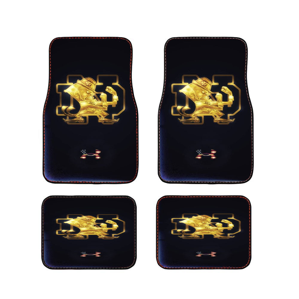 Gold In The Dark Vintage Notre Dame Logo Wallpaper Car Floor Mats Accessories