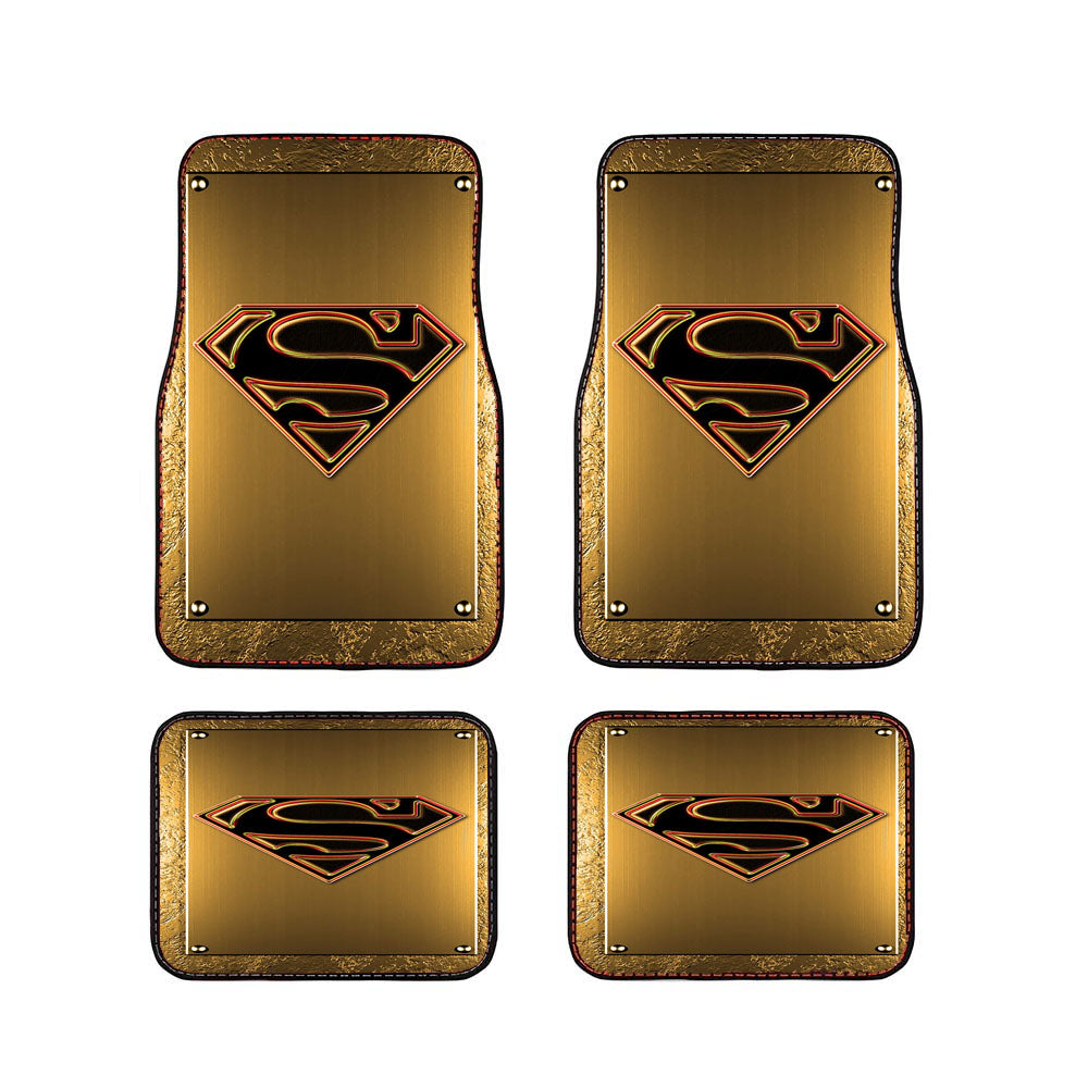 Gold Superman Logo Car Floor Mats Accessories