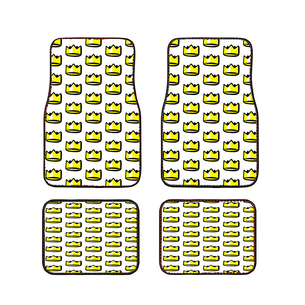 Golden Royal Crown Pattern Car Floor Mats Accessories