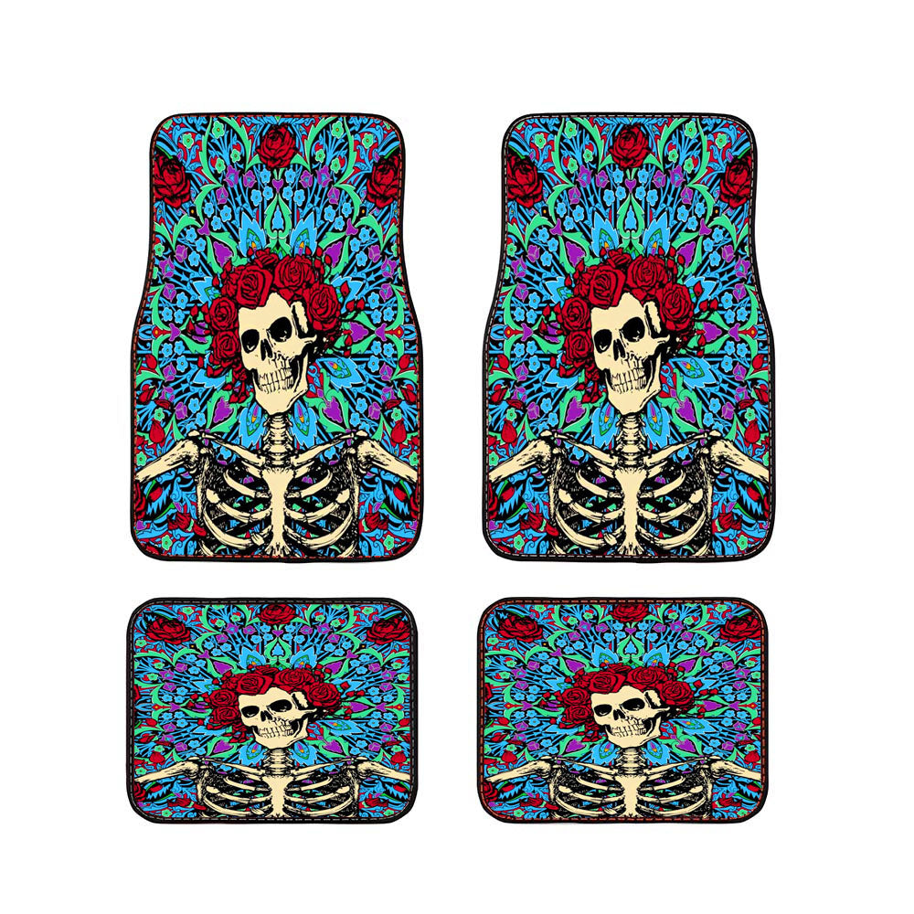 Grateful Dead Skeleton Roses Car Floor Mats Accessories
