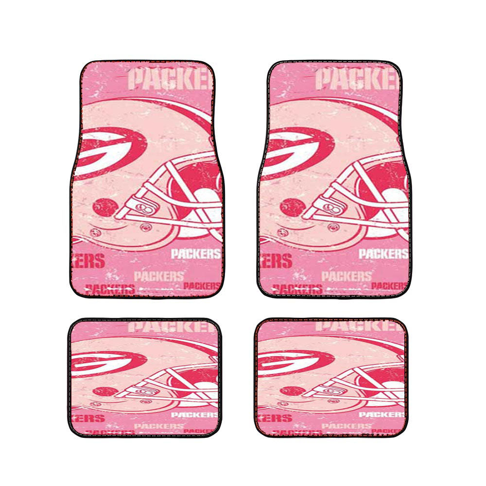 Green Bay Packers Pink Tall Car Floor Mats Accessories