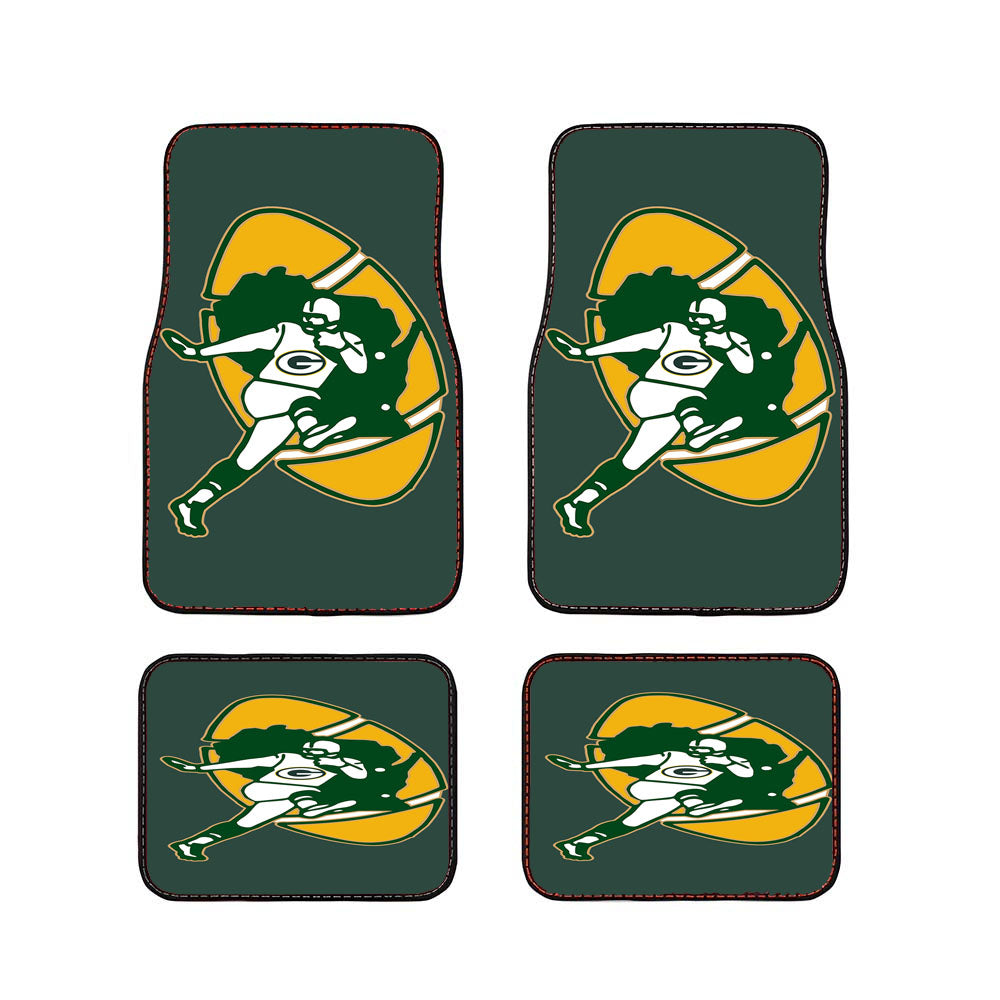 Green Bay Packers Throwback Logo Pin Car Floor Mats Accessories