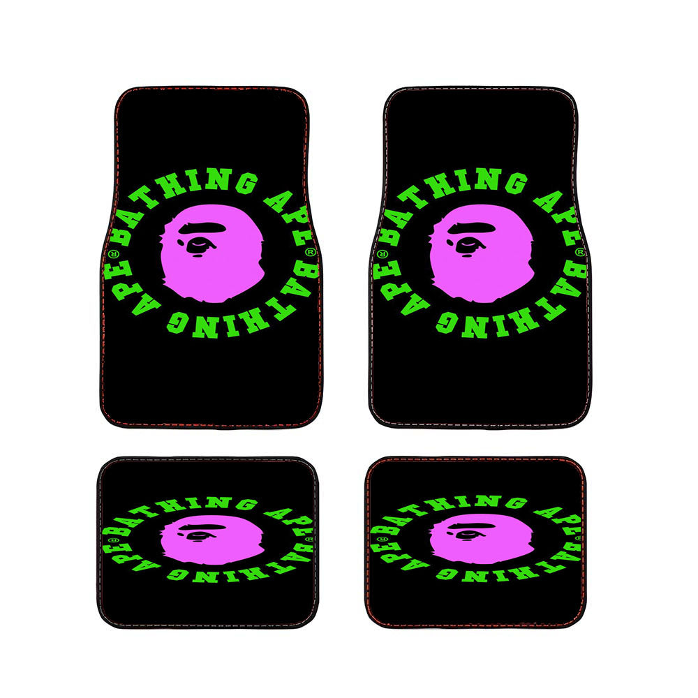 Green Pink Bape Style Car Floor Mats Accessories