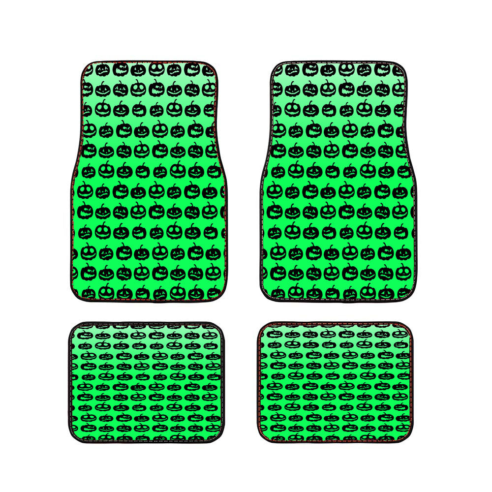 Green Pumpkins Pattern Silhouette Car Floor Mats Accessories