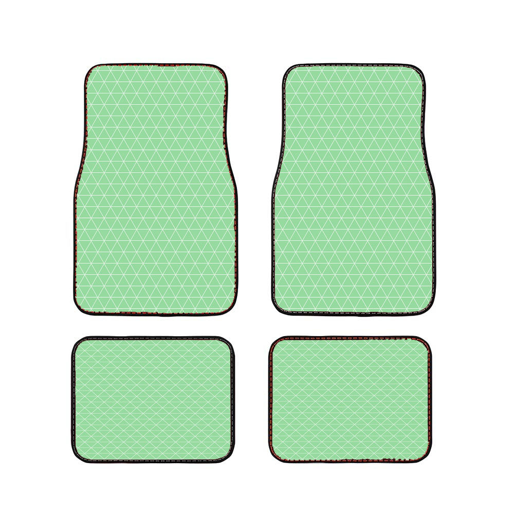 Green White Geometric Triangle Pattern Wallpaper Car Floor Mats Accessories
