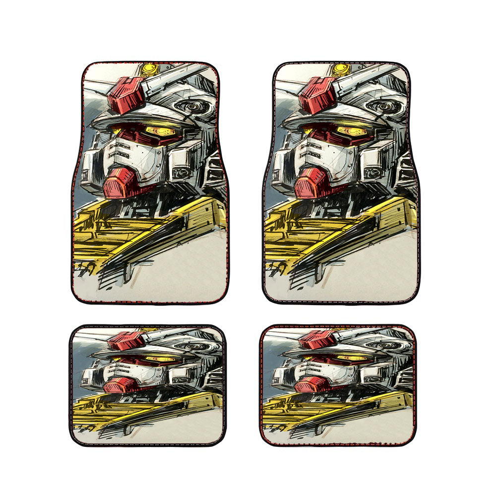 Gundam Head Sketch 2 Car Floor Mats Accessories