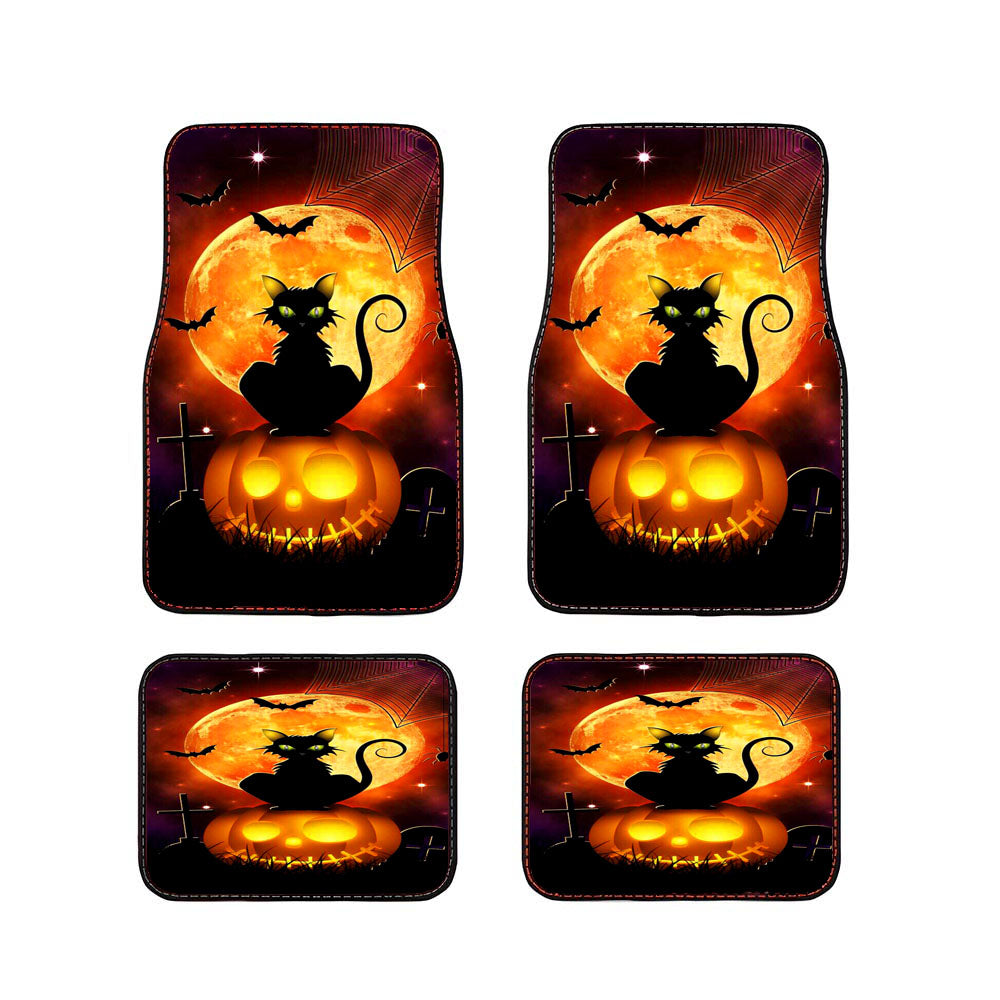 Halloween Black Cat Car Floor Mats Accessories