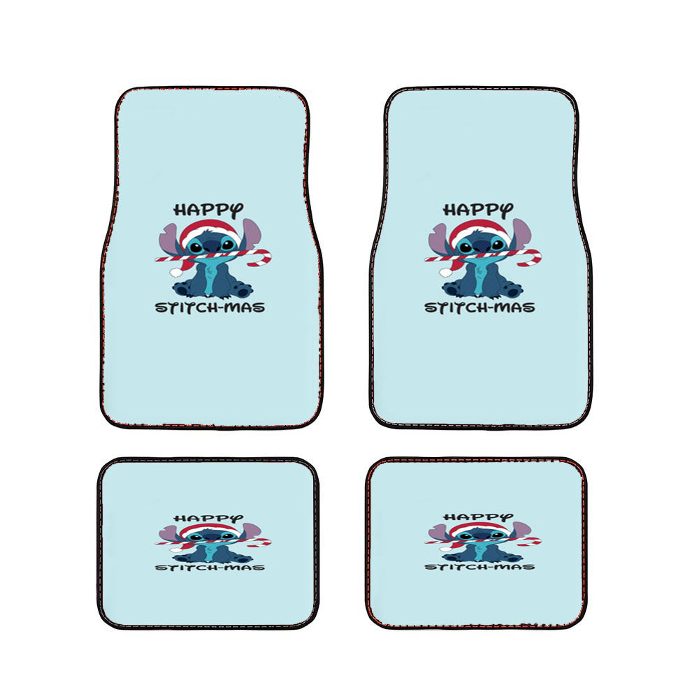 Happy Blue Alienmas - Christmas Car Floor Mats Accessories