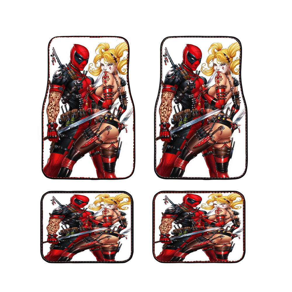 Harley Quinn And Deadpool Car Floor Mats Accessories