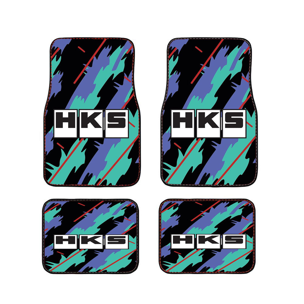 Hks Retro Pattern Car Floor Mats Accessories