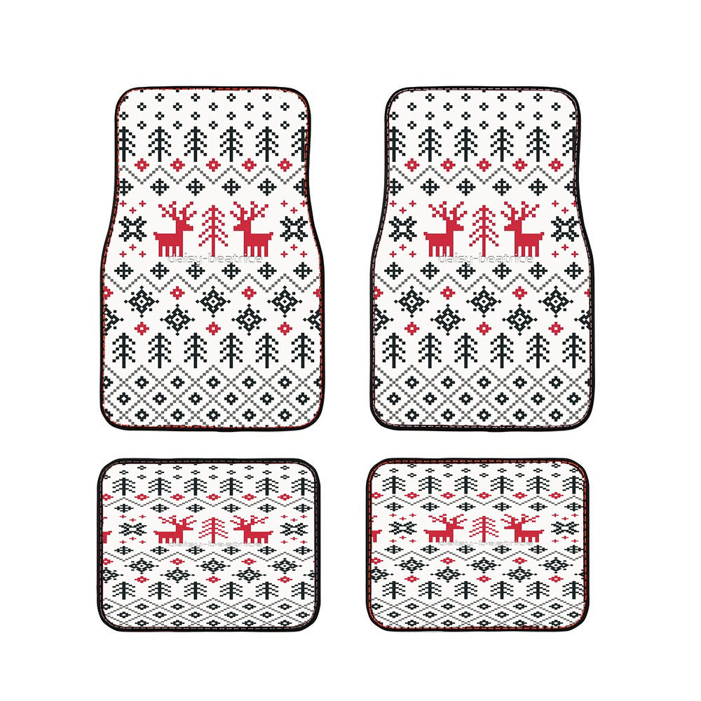 Holiday Sweater Pattern Car Floor Mats Accessories