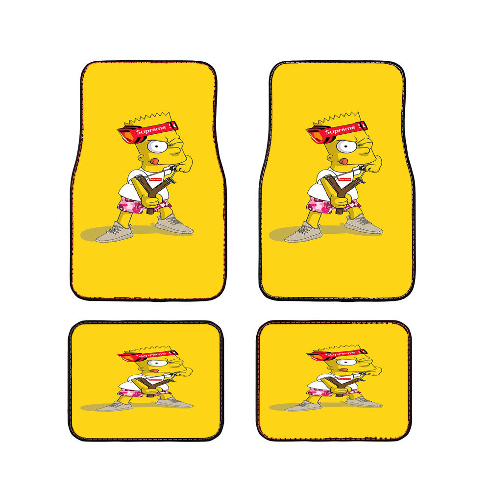 Hypebeast Bart Simpson Yellow Car Floor Mats Accessories