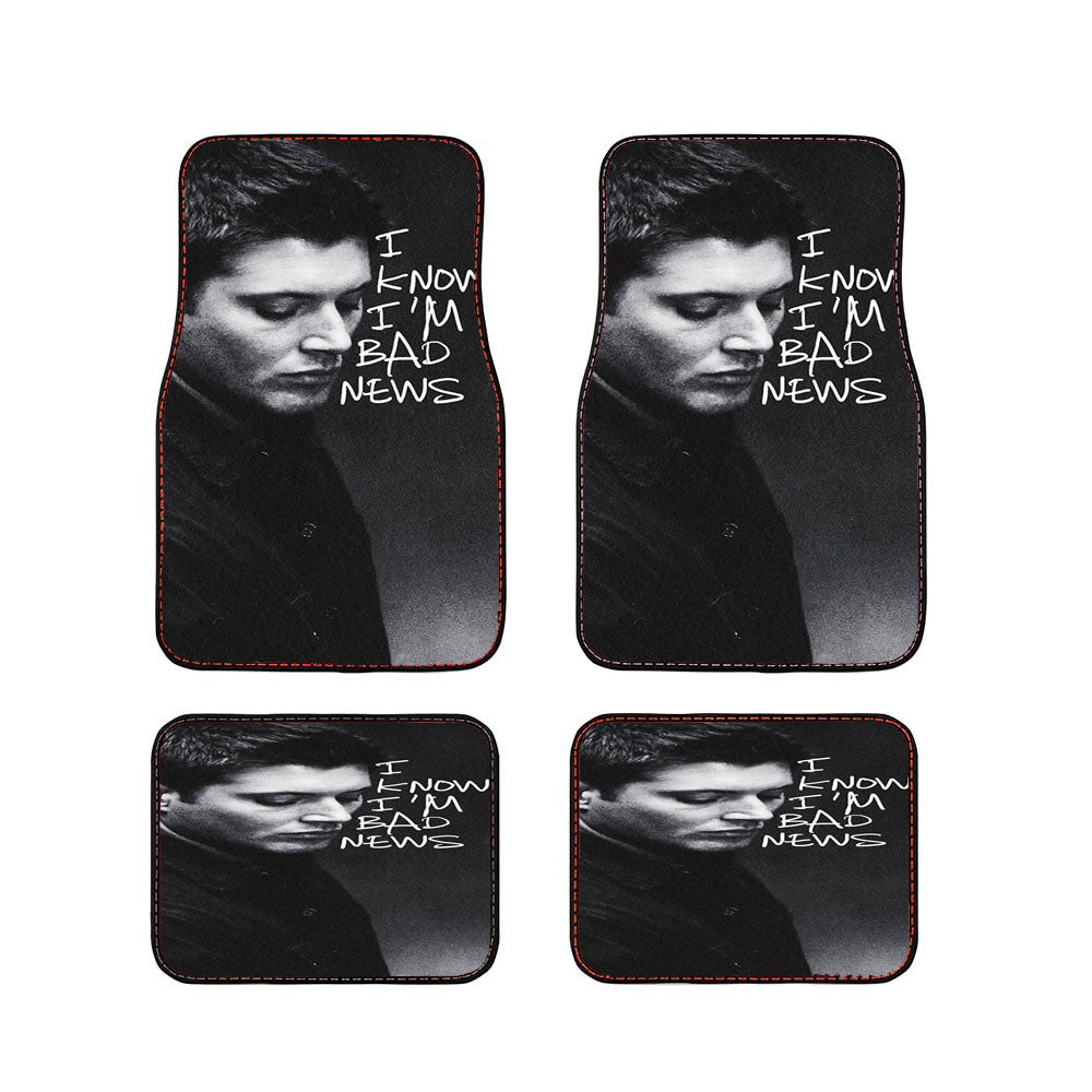 I Know Im Bad News Supernatural Dean Winchester Car Floor Mats Accessories