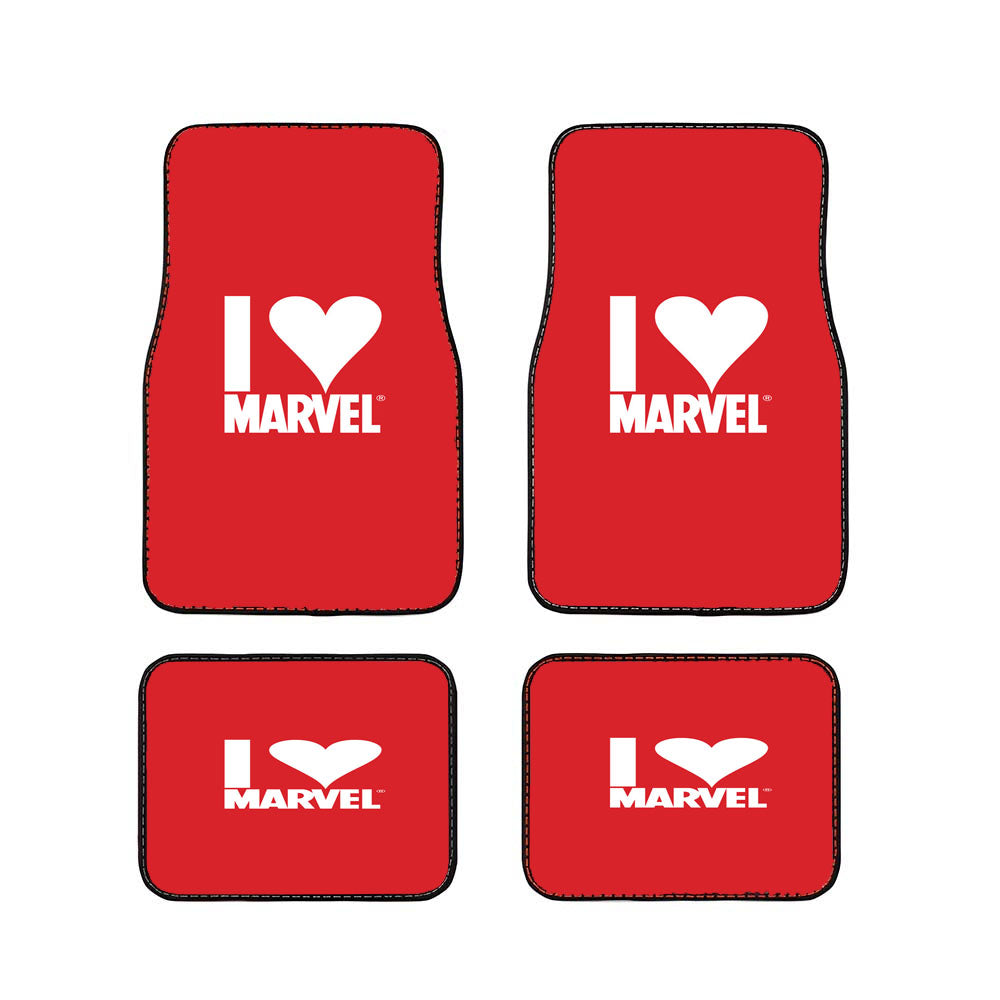 I Love Marvel Car Floor Mats Accessories
