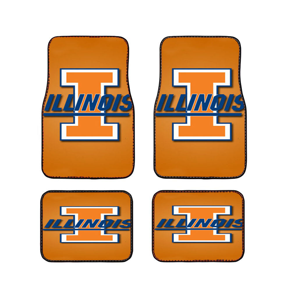 Illinois Orange Car Floor Mats Accessories