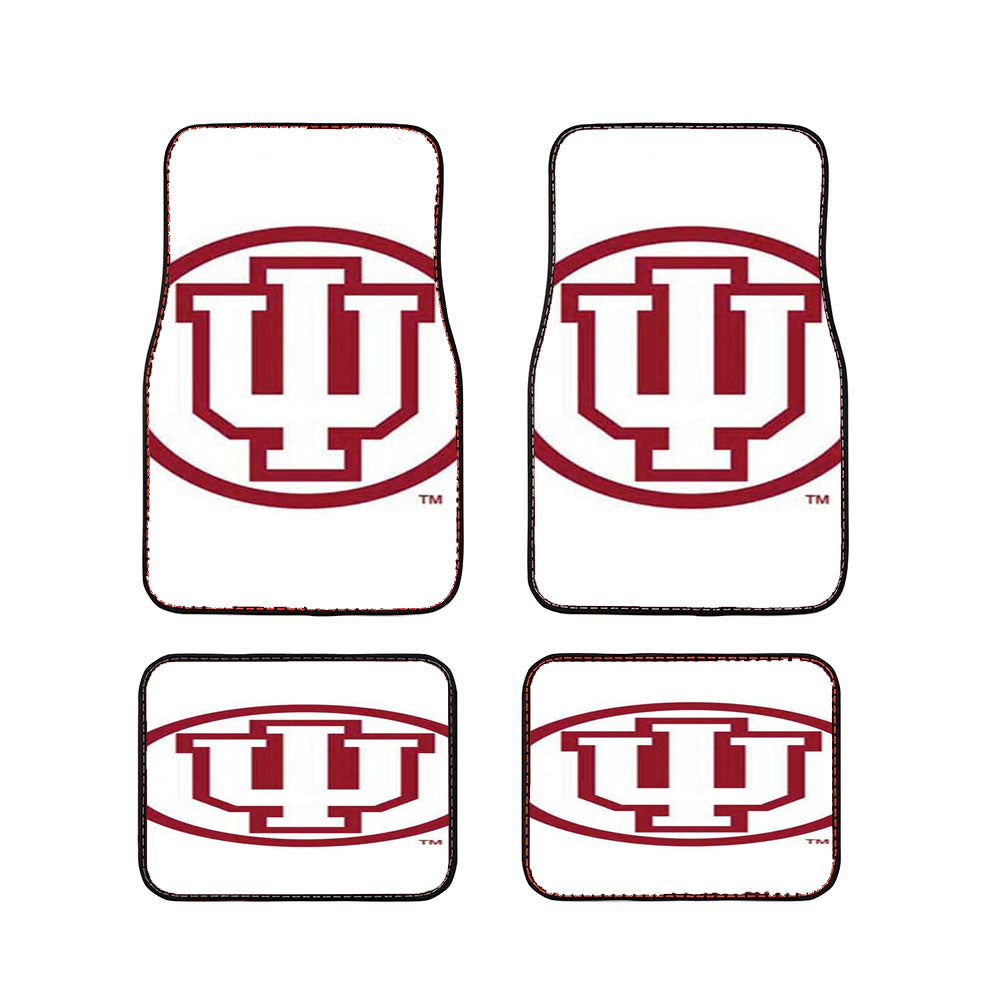 Indiana Hoosiers Logo On Wht Car Floor Mats Accessories