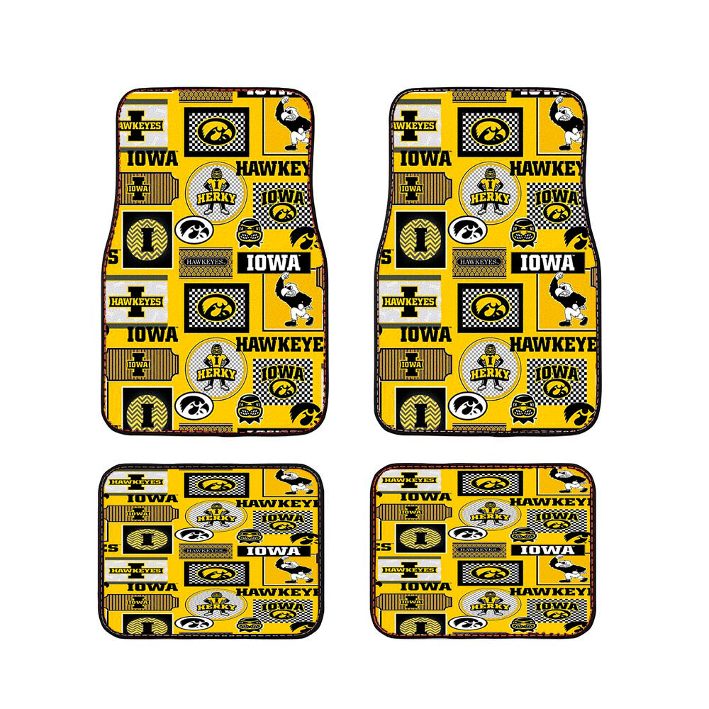Iowa Hawkeye Pattern Mascot Car Floor Mats Accessories