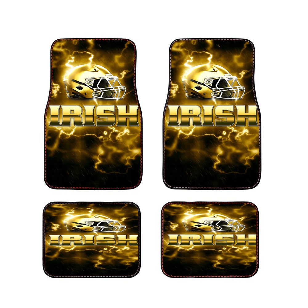 Irish Team Helmet Gold Notre Dame Car Floor Mats Accessories