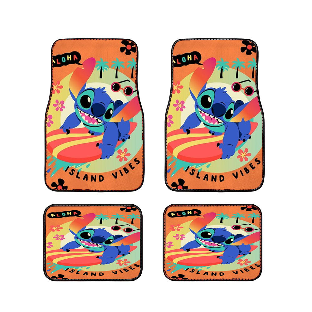 Island Vibes Stitch Car Floor Mats Accessories