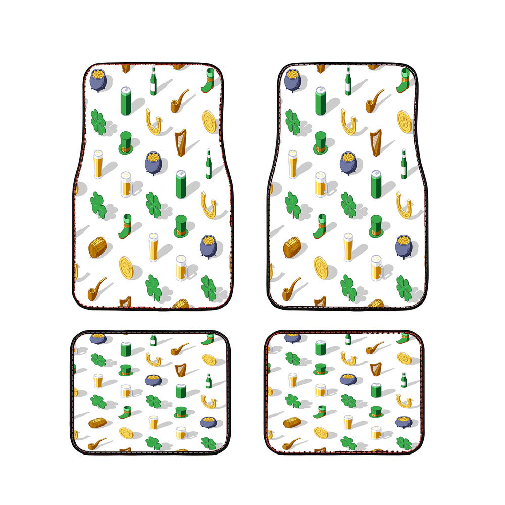 Isometric St Patricks Day Pattern 06 Car Floor Mats Accessories
