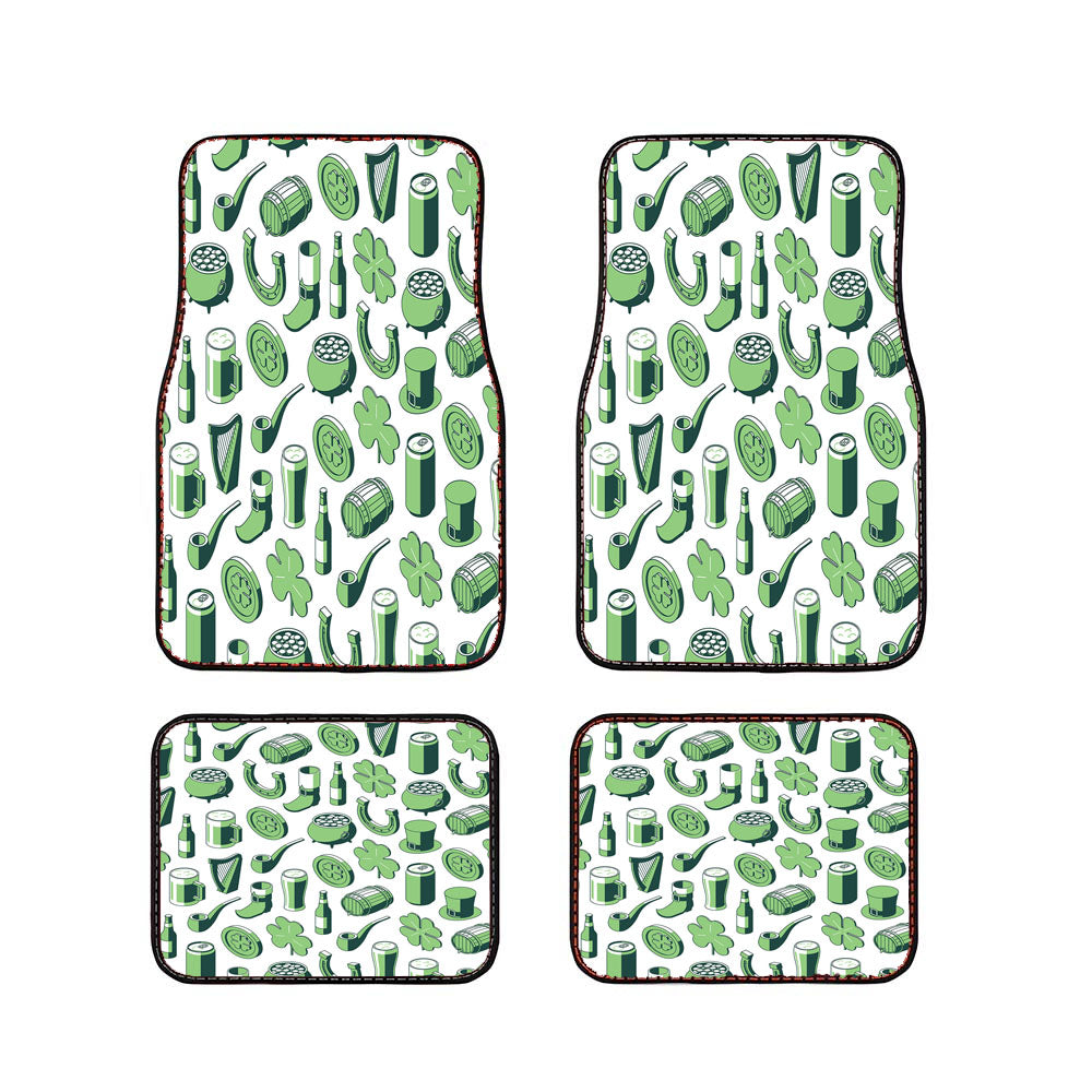 Isometric St Patricks Day Pattern 07 Car Floor Mats Accessories