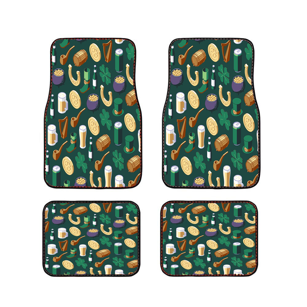 Isometric St Patricks Day Pattern 08 Car Floor Mats Accessories