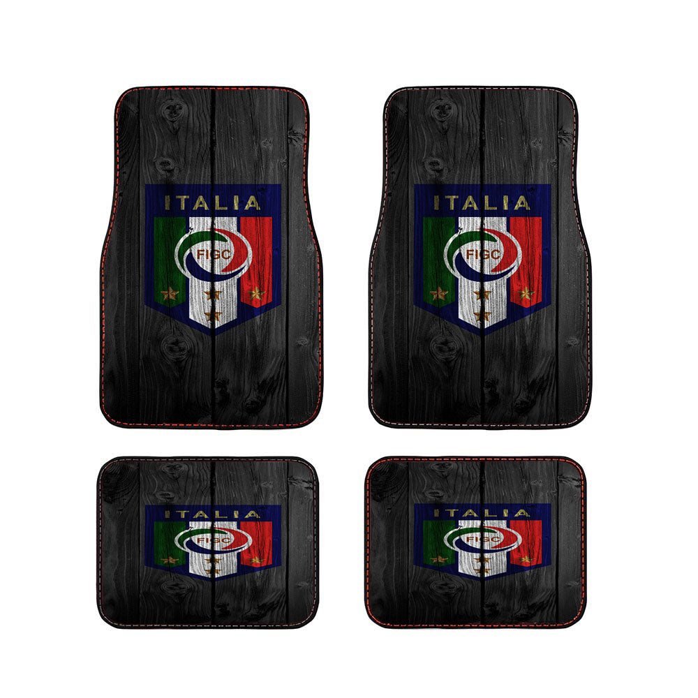 Italia Figc National Team Logo Dark Wood Wallpaper Car Floor Mats Accessories