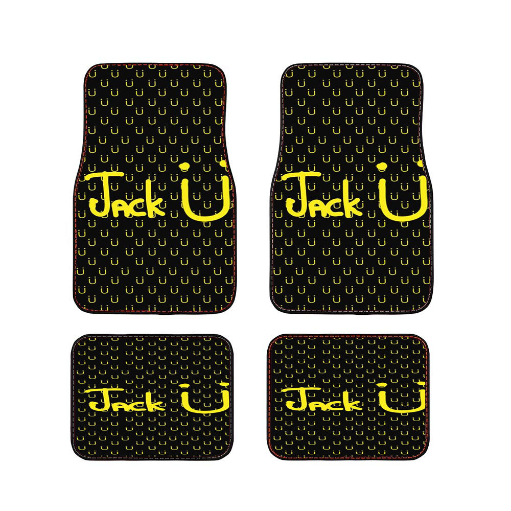Jacku Pattern Yellow Black Car Floor Mats Accessories