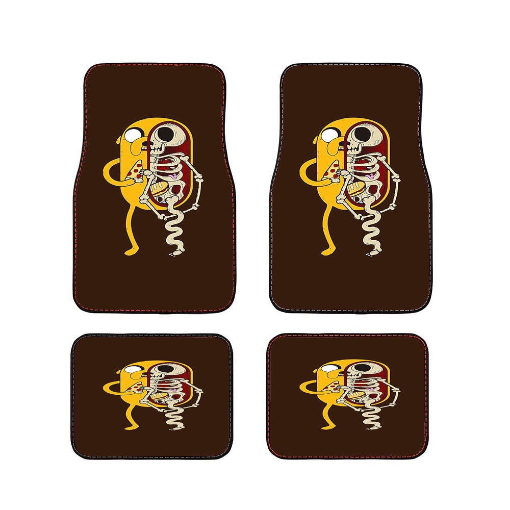 Jake Skeleton Loves Pizza Car Floor Mats Accessories