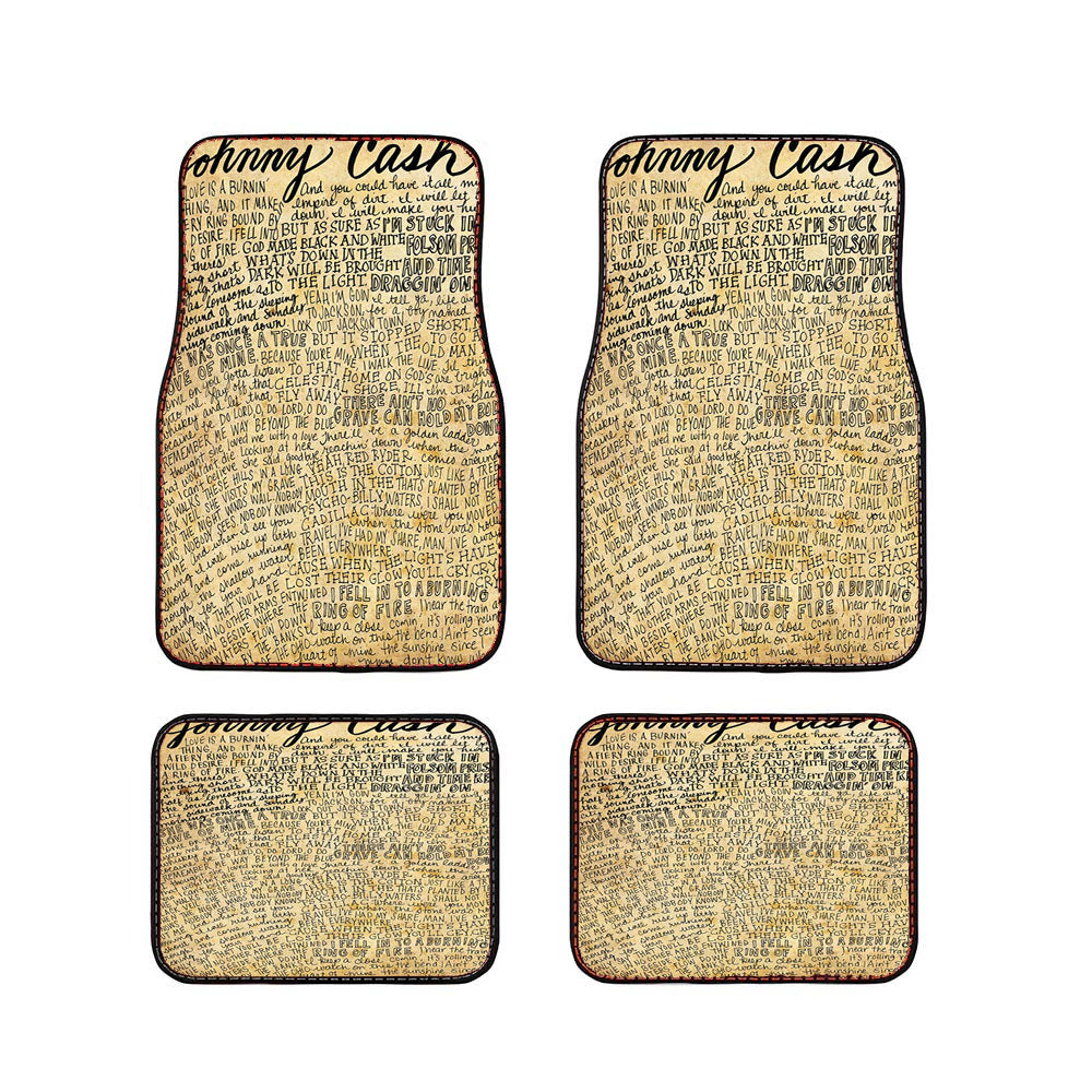 Johnny Cash Lyrics Quotes Dictionary Wallpaper Car Floor Mats Accessories