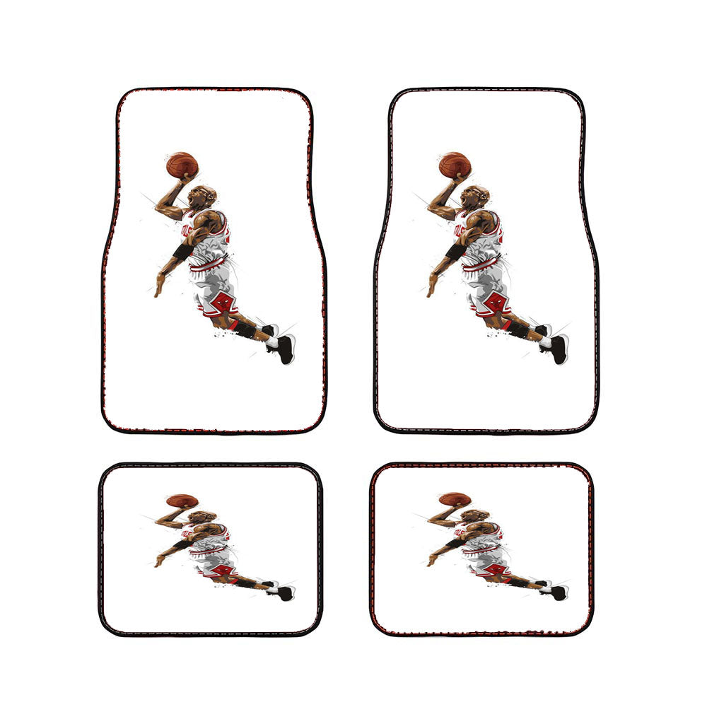 Jumpman Jordan On White Background Car Floor Mats Accessories