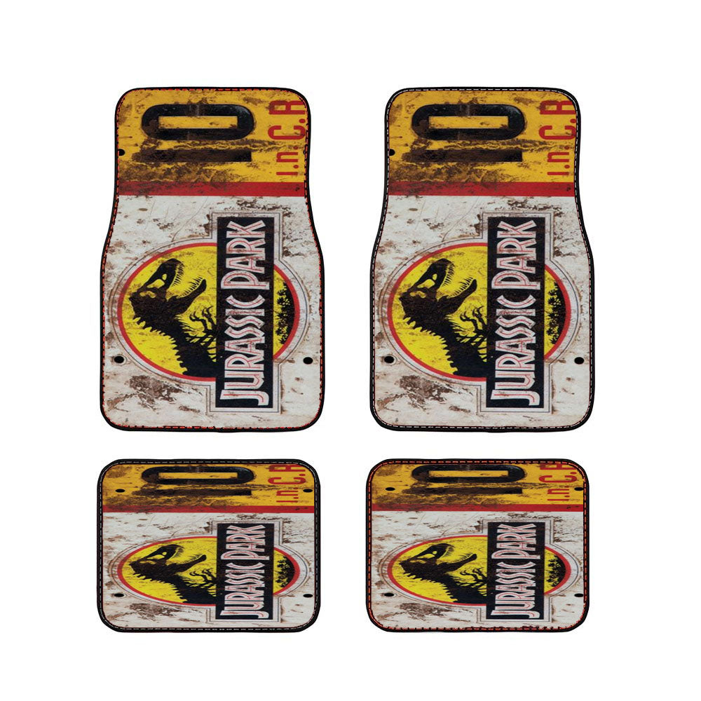 Jurassic Park Jeep License Plate 10 Car Floor Mats Accessories