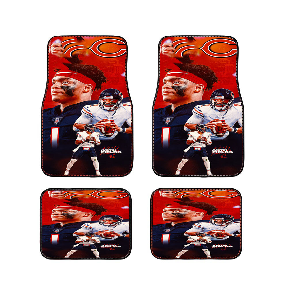 Justin Fields Chicago Bears Car Floor Mats Accessories