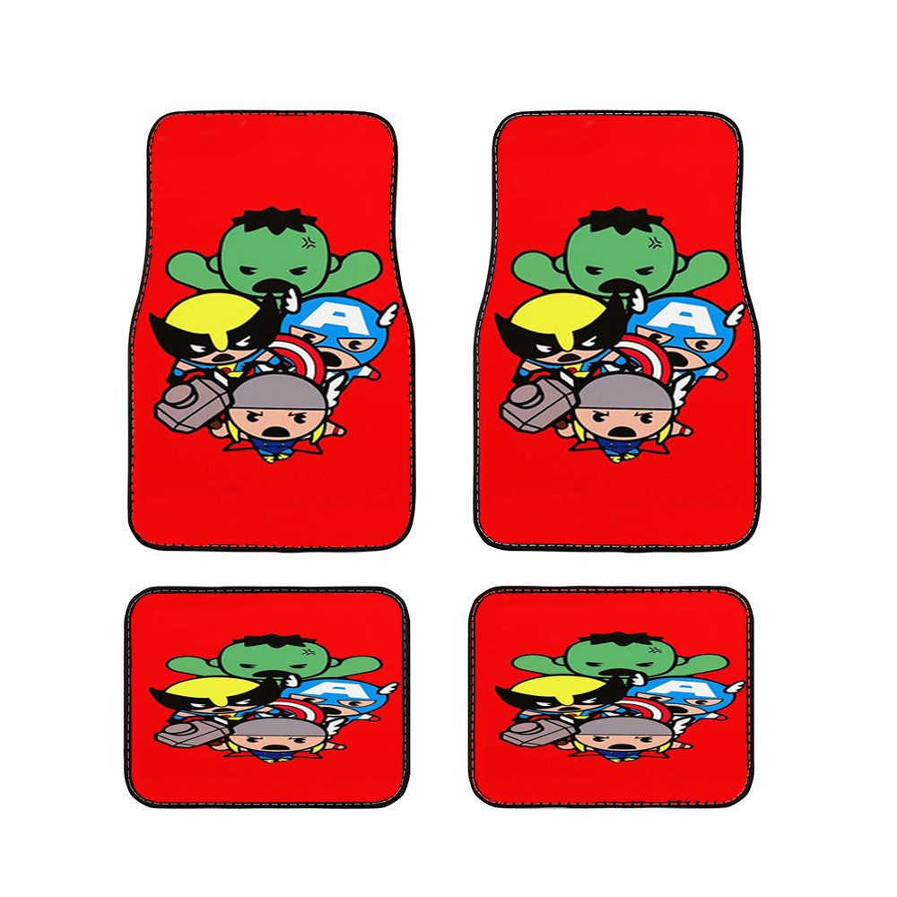 Kawaii Captain America Hulk Thor Wolverine Marvel Avengers Car Floor Mats Accessories