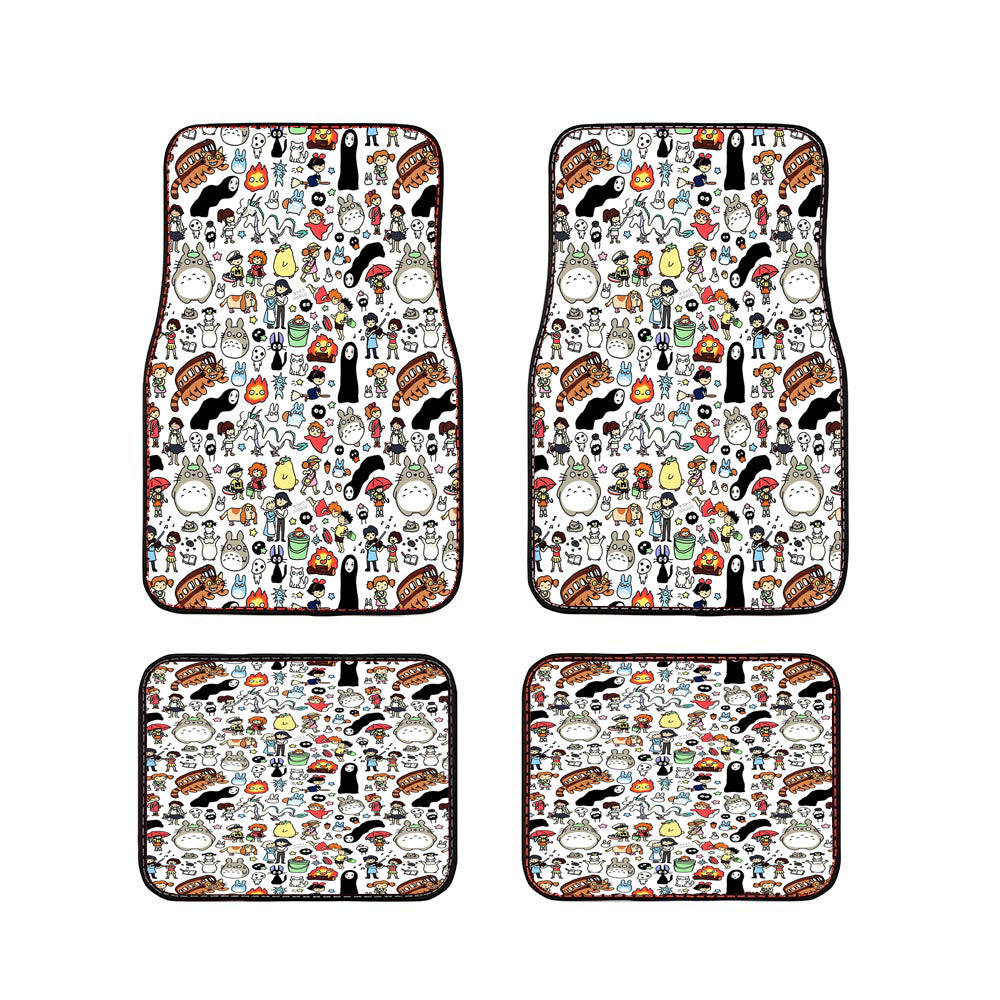 Kawaii Ghibli Doodle Car Floor Mats Accessories