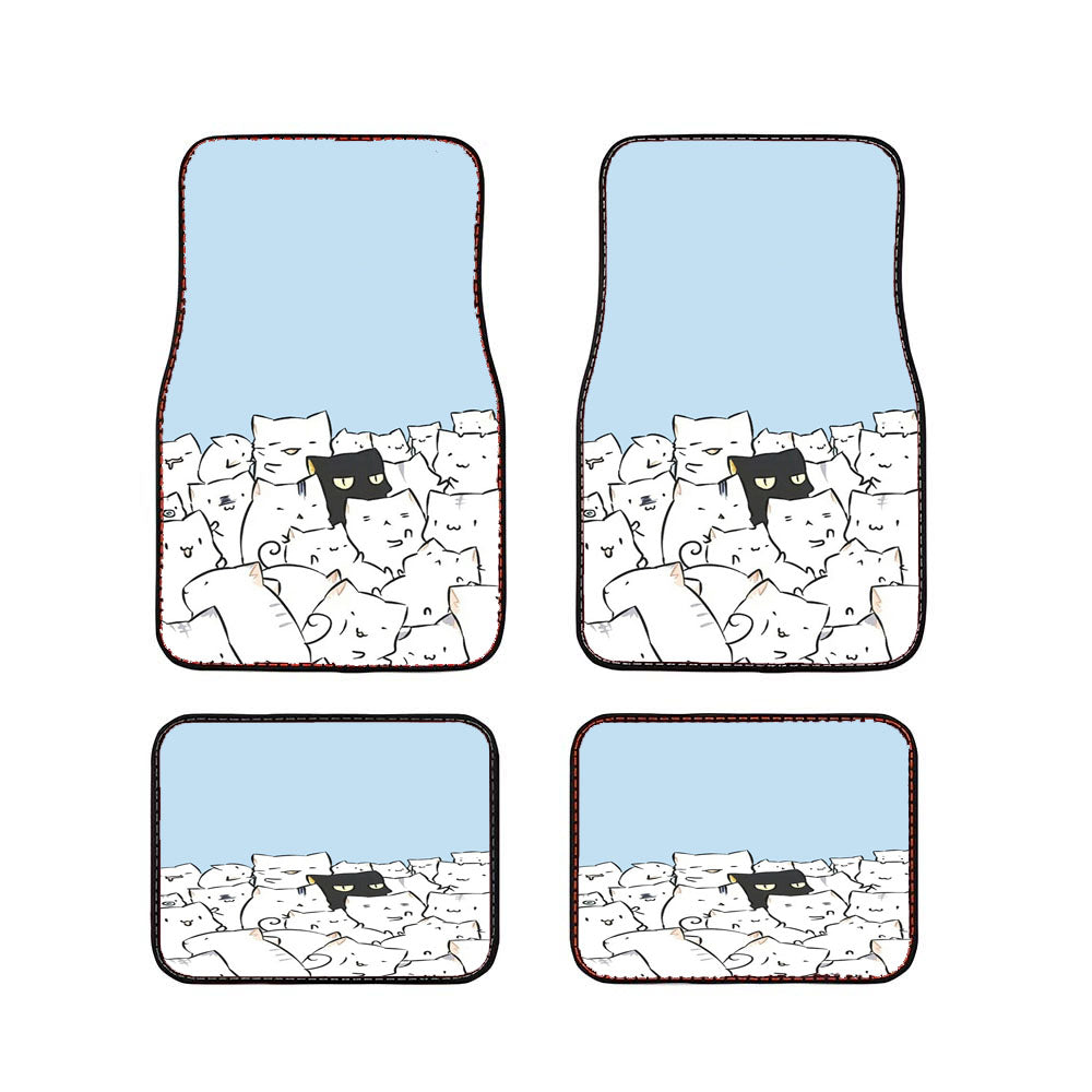 Kawaii Lovely White Cats Car Floor Mats Accessories