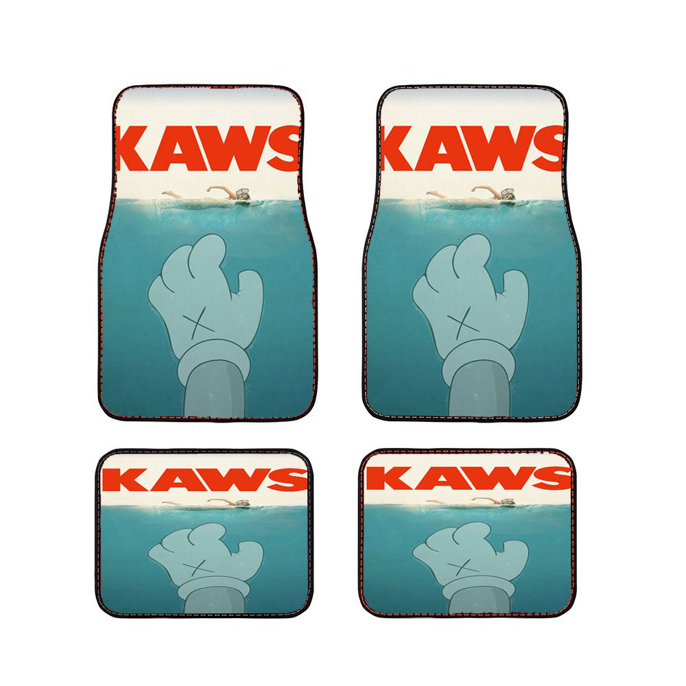 Kaws Jaws Tribute Grunge Style Car Floor Mats Accessories